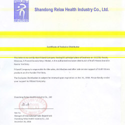 Certificate of Exclusive Distributor