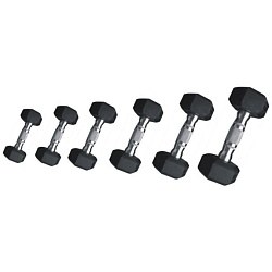 Набор обрезиненных гексагональных гантелей от 2,5 кг до 50 кг